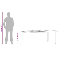 Produktbild för Trädgårdsbord svart 200x100x74 cm stål och glas