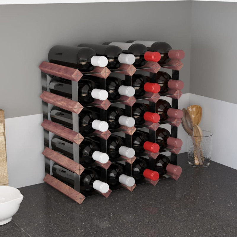 Produktbild för Vinställ för 20 flaskor brun massiv furu