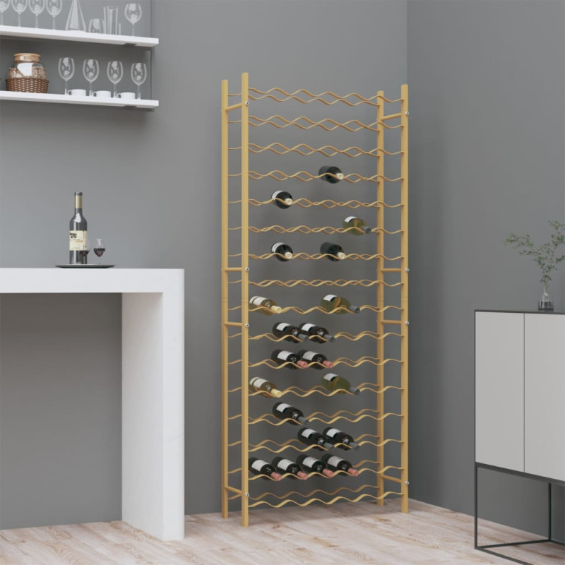 Produktbild för Vinställ för 96 flaskor guld metall