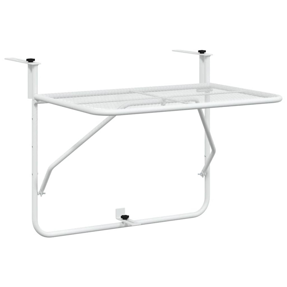 Produktbild för Balkongbord vit 60x40 cm stål