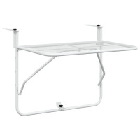 Produktbild för Balkongbord vit 60x40 cm stål