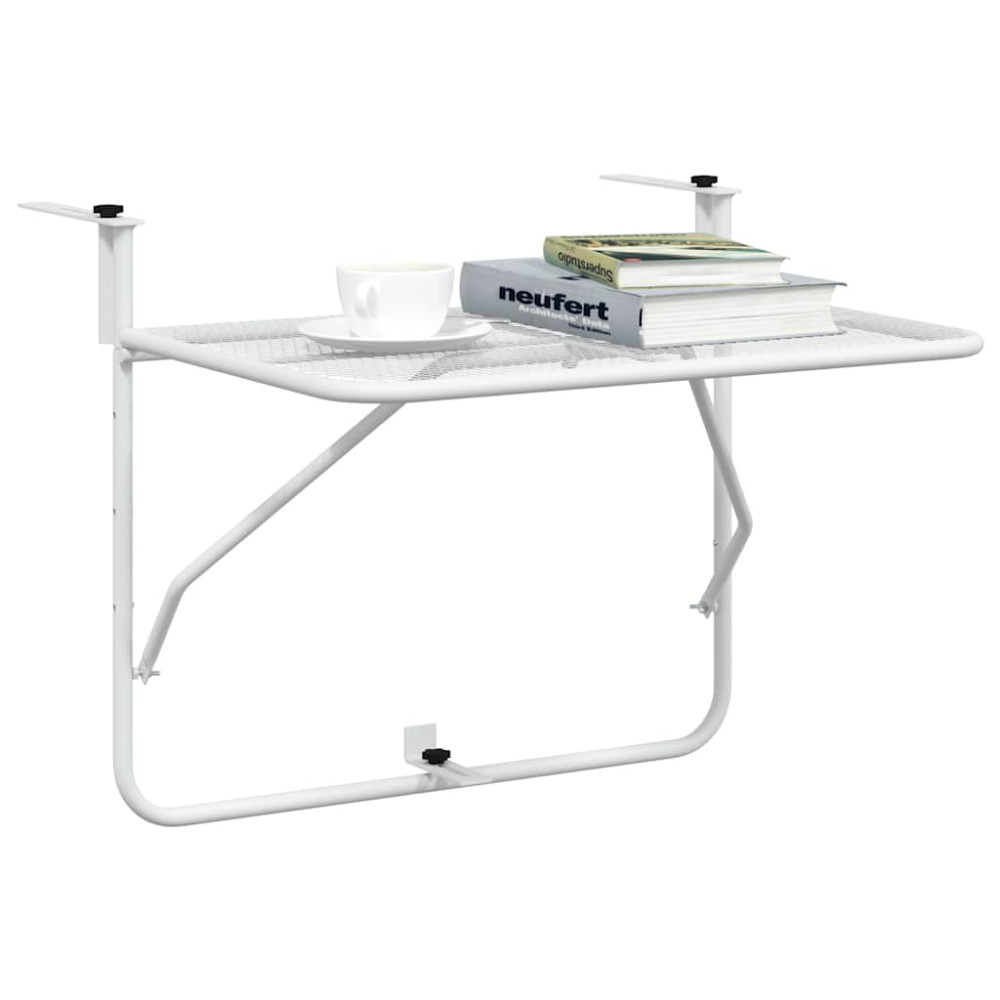 Produktbild för Balkongbord vit 60x40 cm stål