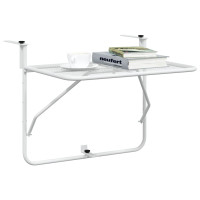 Produktbild för Balkongbord vit 60x40 cm stål