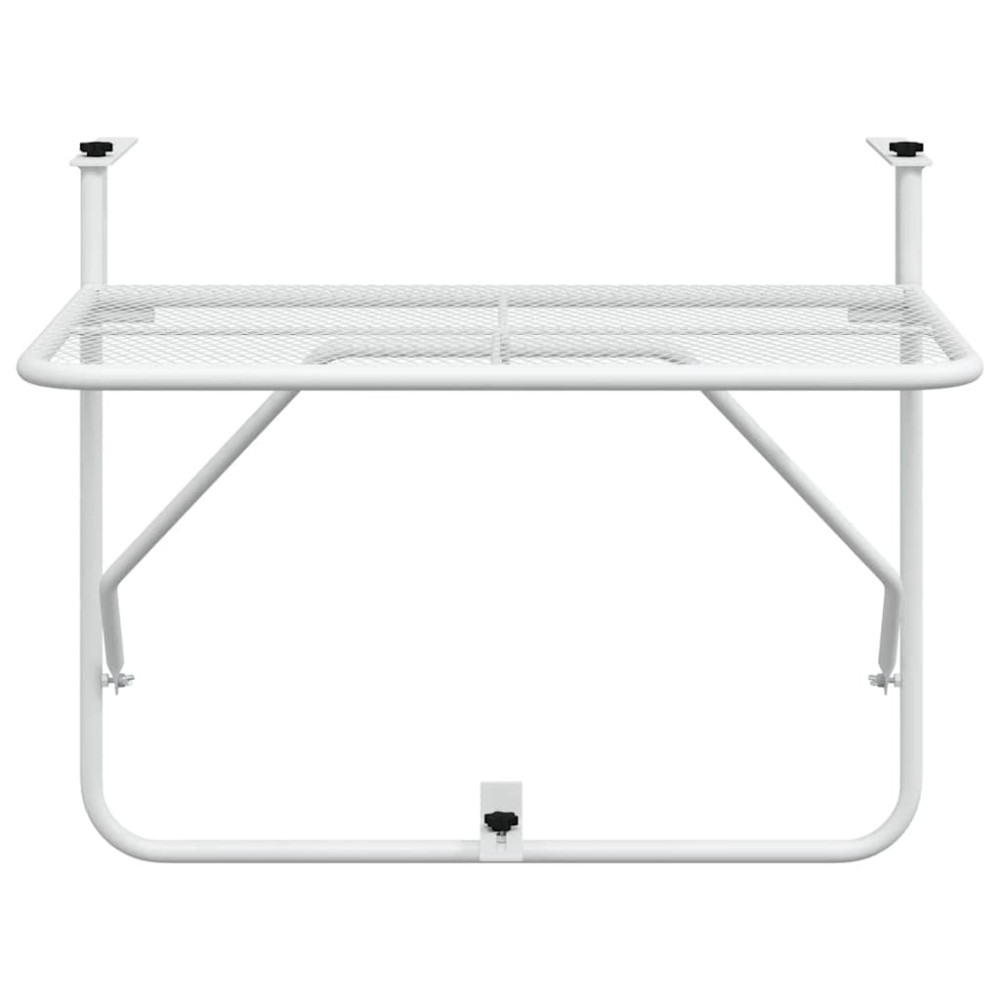 Produktbild för Balkongbord vit 60x40 cm stål