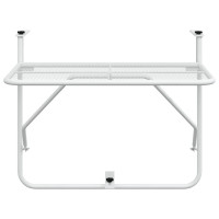 Produktbild för Balkongbord vit 60x40 cm stål
