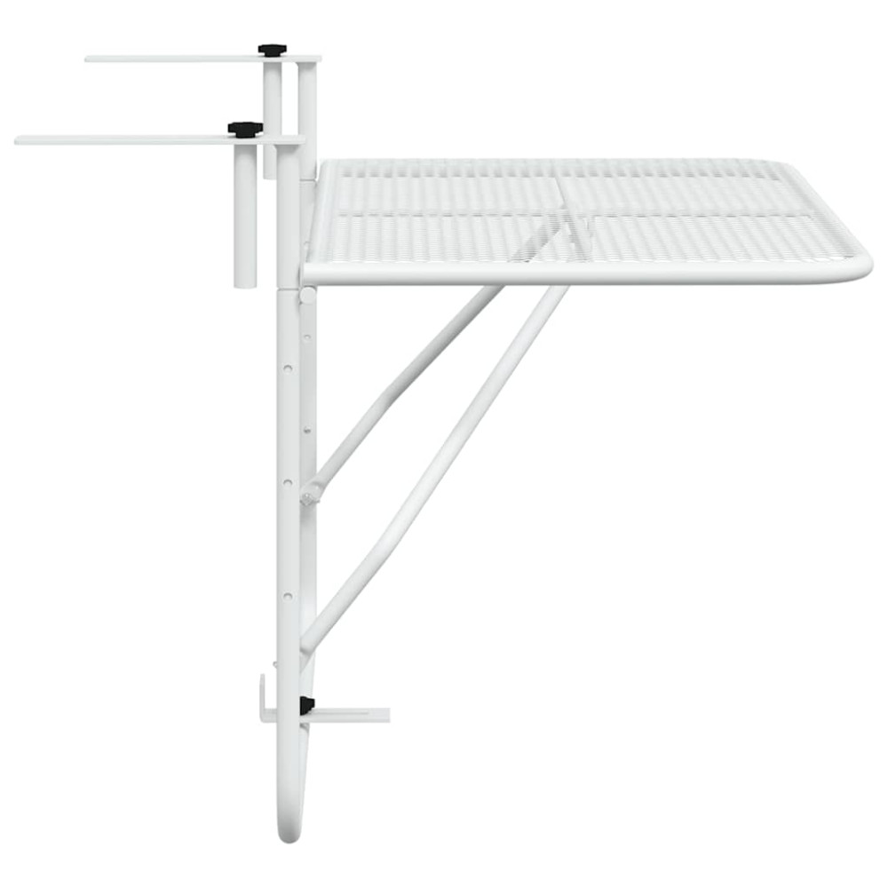 Produktbild för Balkongbord vit 60x40 cm stål