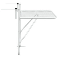 Produktbild för Balkongbord vit 60x40 cm stål
