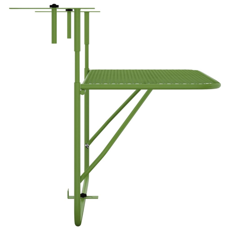 Produktbild för Balkongbord grön 60x40 cm stål