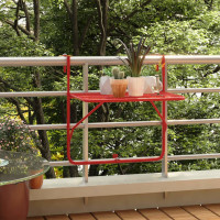 Miniatyr av produktbild för Balkongbord röd 60x40 cm stål