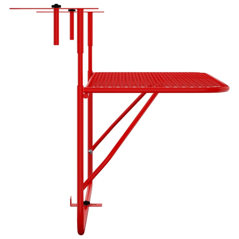 Produktbild för Balkongbord röd 60x40 cm stål
