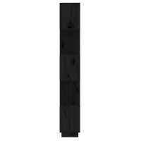 Produktbild för Bokhylla/rumsavdelare svart 51x25x163,5 cm massiv furu
