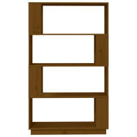 Produktbild för Bokhylla/rumsavdelare honungsbrun 80x25x132 cm massivt trä