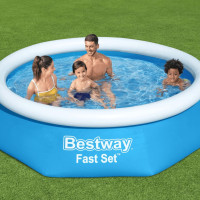 Produktbild för Bestway Uppblåsbar pool Fast Set rund 244x66 cm 57265