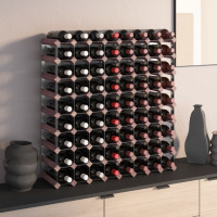 Miniatyr av produktbild för Vinställ för 72 flaskor brun massiv furu