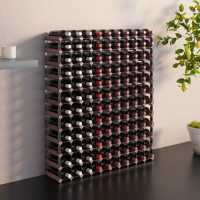 Miniatyr av produktbild för Vinställ för 120 flaskor brun massiv furu