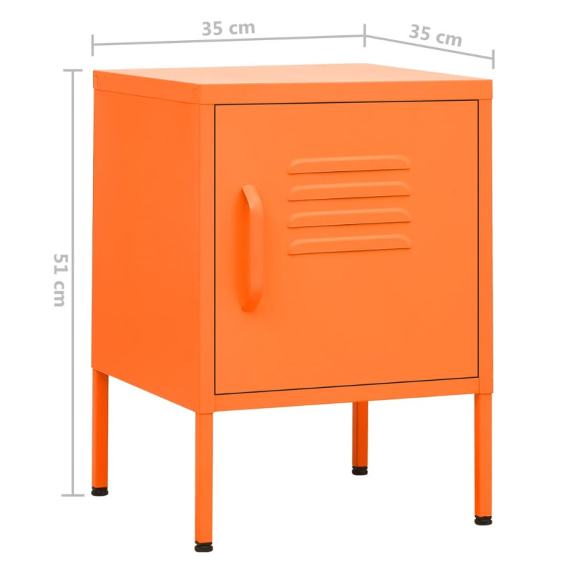 Produktbild för Sängbord orange 35x35x51 cm stål