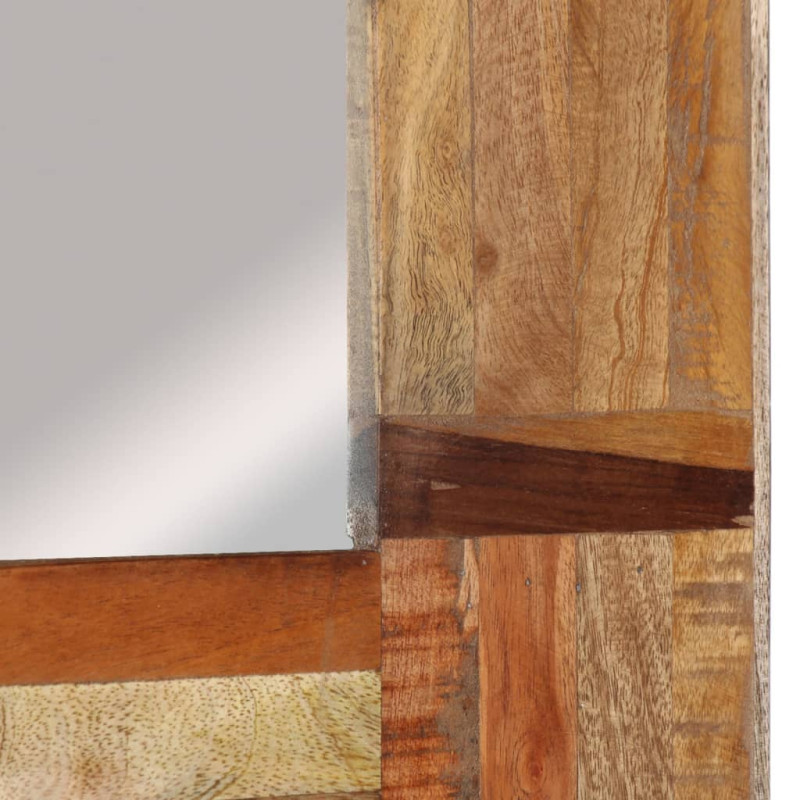 Produktbild för Väggspegel massivt återvunnet trä 50x50 cm