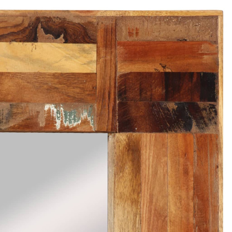Produktbild för Väggspegel massivt återvunnet trä 50x80 cm