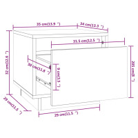 Miniatyr av produktbild för Sängbord 2 st grå 35x34x32 cm massiv furu