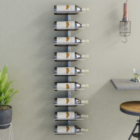 Miniatyr av produktbild för Väggmonterat vinställ för 9 flaskor vit järn