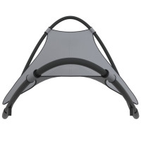 Produktbild för Gungande solsäng med hjul stål & textilenetyg grå