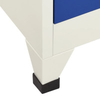 Produktbild för Förvaringsskåp grå och blå 90x45x180 cm stål