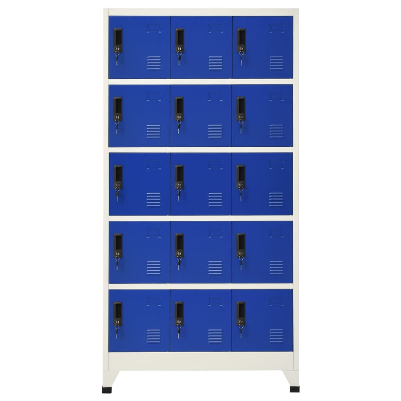 Produktbild för Förvaringsskåp grå och blå 90x40x180 cm stål