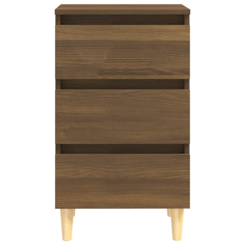Produktbild för Sängbord med ben i massivt trä brun 40x35x69 cm