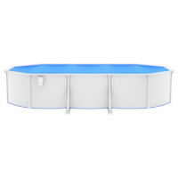 Miniatyr av produktbild för Pool med stålväggar oval 610x360x120 cm vit