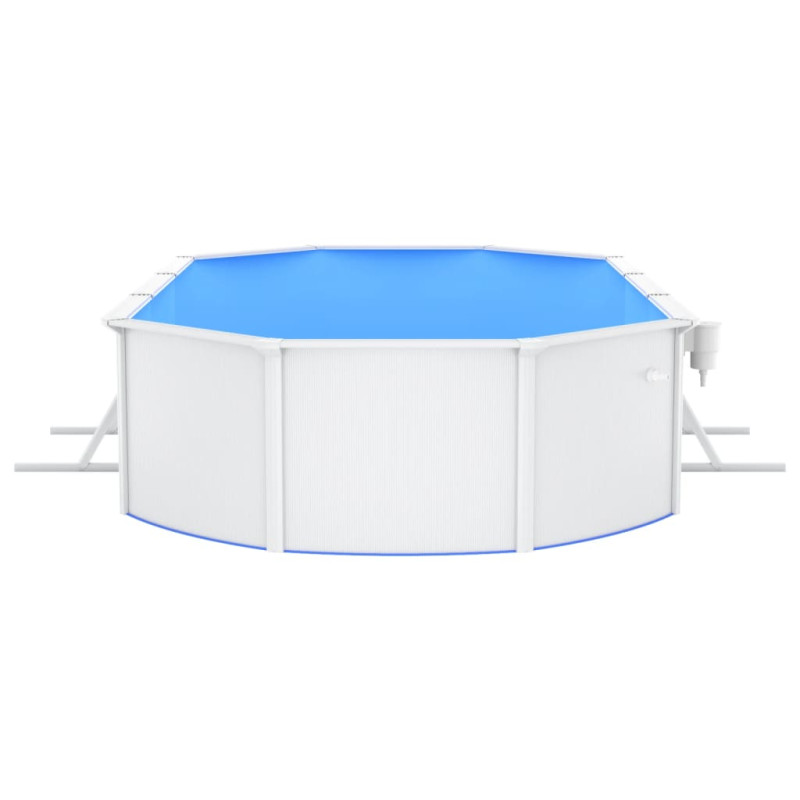 Produktbild för Pool med stålväggar oval 610x360x120 cm vit