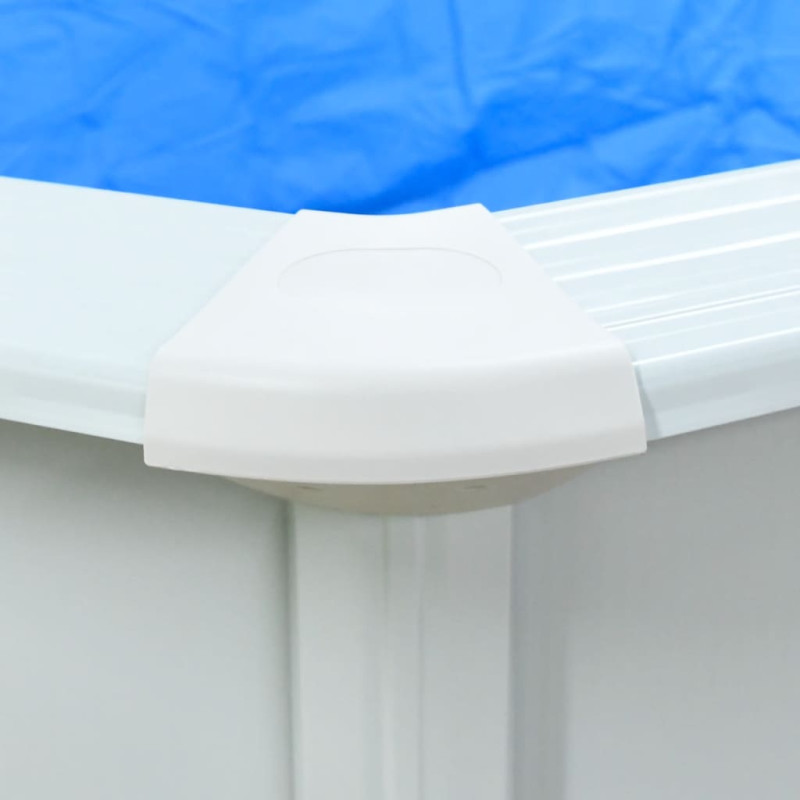 Produktbild för Pool med stålväggar oval 610x360x120 cm vit