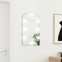 Produktbild för Spegel med LED-lampor 70x40 cm glas valvformad (335864+326088)