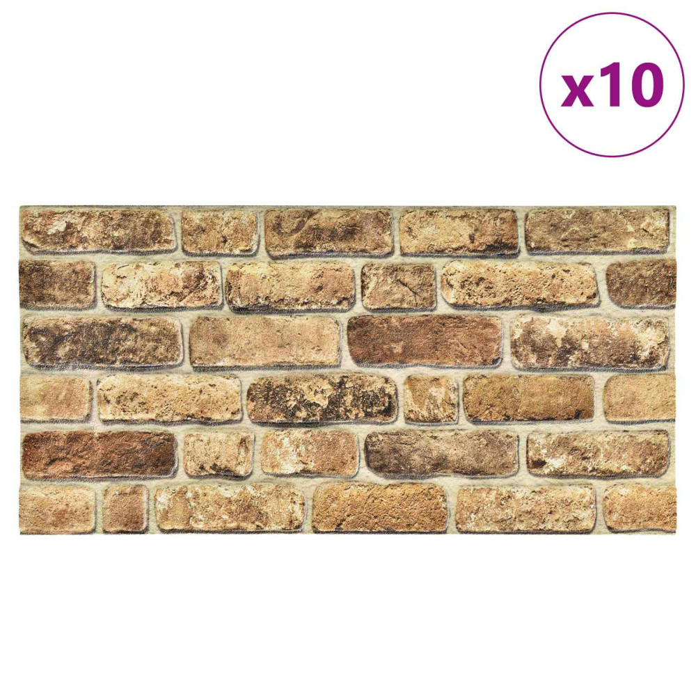 Produktbild för Väggpaneler 10 pcs Mörk Sand 100 x 50 cm EPS Skum