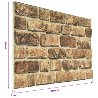 Produktbild för Väggpaneler 10 pcs Mörk Sand 100 x 50 cm EPS Skum