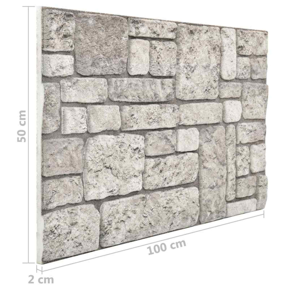 Produktbild för Väggpaneler 10 pcs Grå 100 x 50 cm EPS Skum