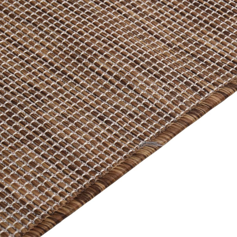 Produktbild för Utomhusmatta plattvävd 120x170 cm brun