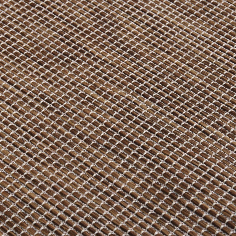 Produktbild för Utomhusmatta plattvävd 120x170 cm brun