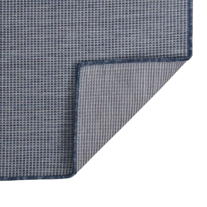 Produktbild för Utomhusmatta plattvävd 140x200 cm blå