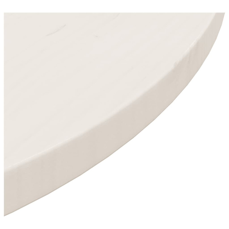 Produktbild för Bordsskiva vit Ø60x2,5 cm massiv furu