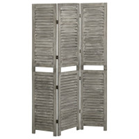 Miniatyr av produktbild för Rumsavdelare 3 paneler grå 106,5x166 cm massivt trä