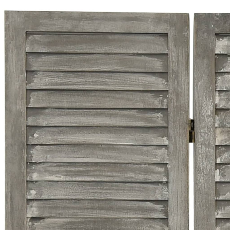 Produktbild för Rumsavdelare 3 paneler grå 106,5x166 cm massivt trä