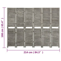 Miniatyr av produktbild för Rumsavdelare 6 paneler grå 214x166 cm massivt trä