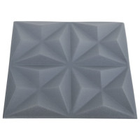 Produktbild för 3D Väggpaneler 12 st 50x50 cm origami grå 3 m²