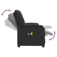 Produktbild för Massagefåtölj med uppresningshjälp svart konstläder