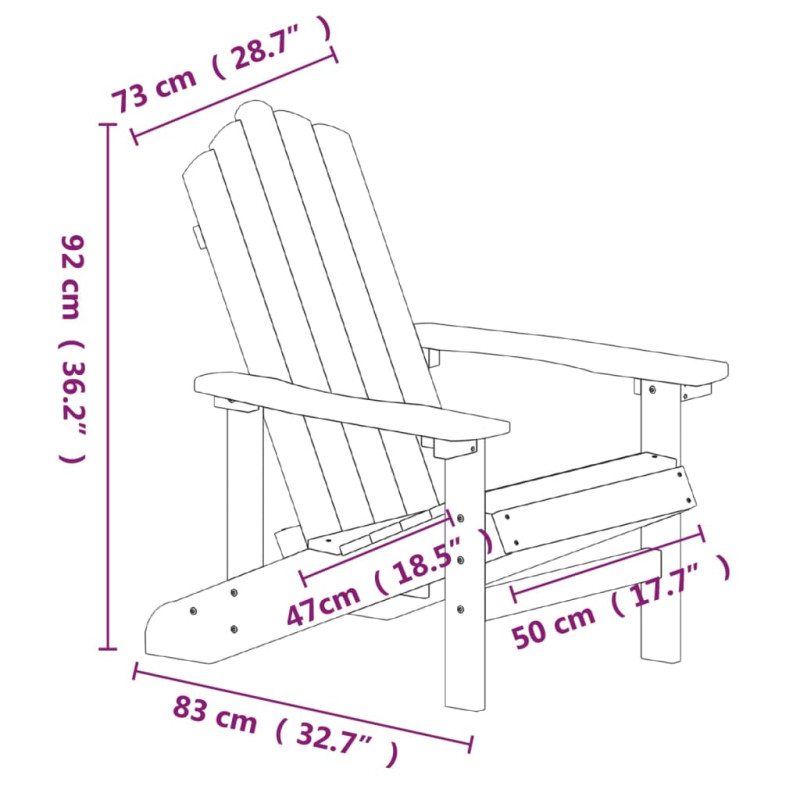 Produktbild för Däckstol för trädgården med bord HDPE vit