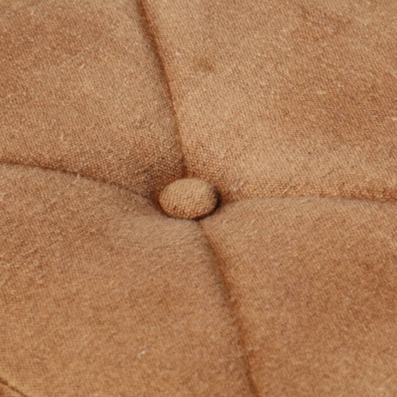 Produktbild för Öronlappsfåtölj med fotpall brun kanvas