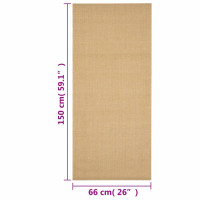Produktbild för Matta naturlig sisal 66x150 cm