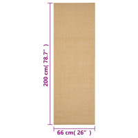 Produktbild för Matta naturlig sisal 66x200 cm