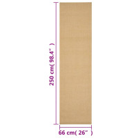 Produktbild för Matta naturlig sisal 66x250 cm