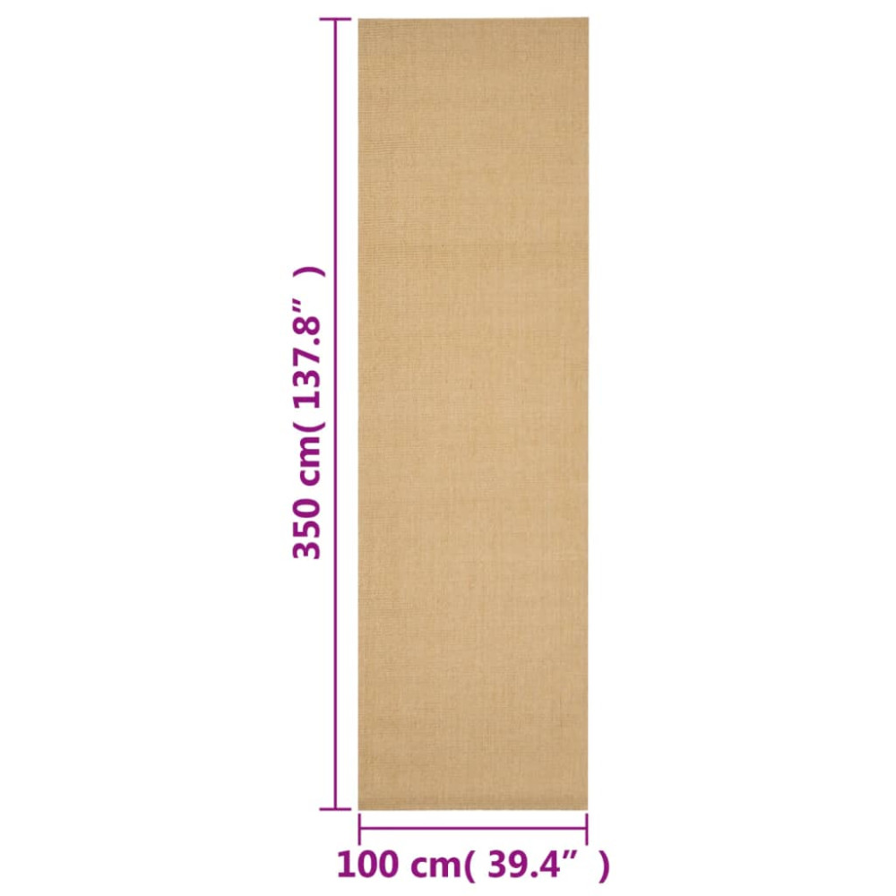 Produktbild för Matta naturlig sisal 100x350 cm